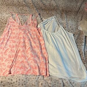 Old Navy Coral and White Sleeveless Tops